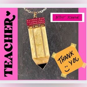 Betsy Johnson Pencil Pendant- Thank You Gift for Teacher